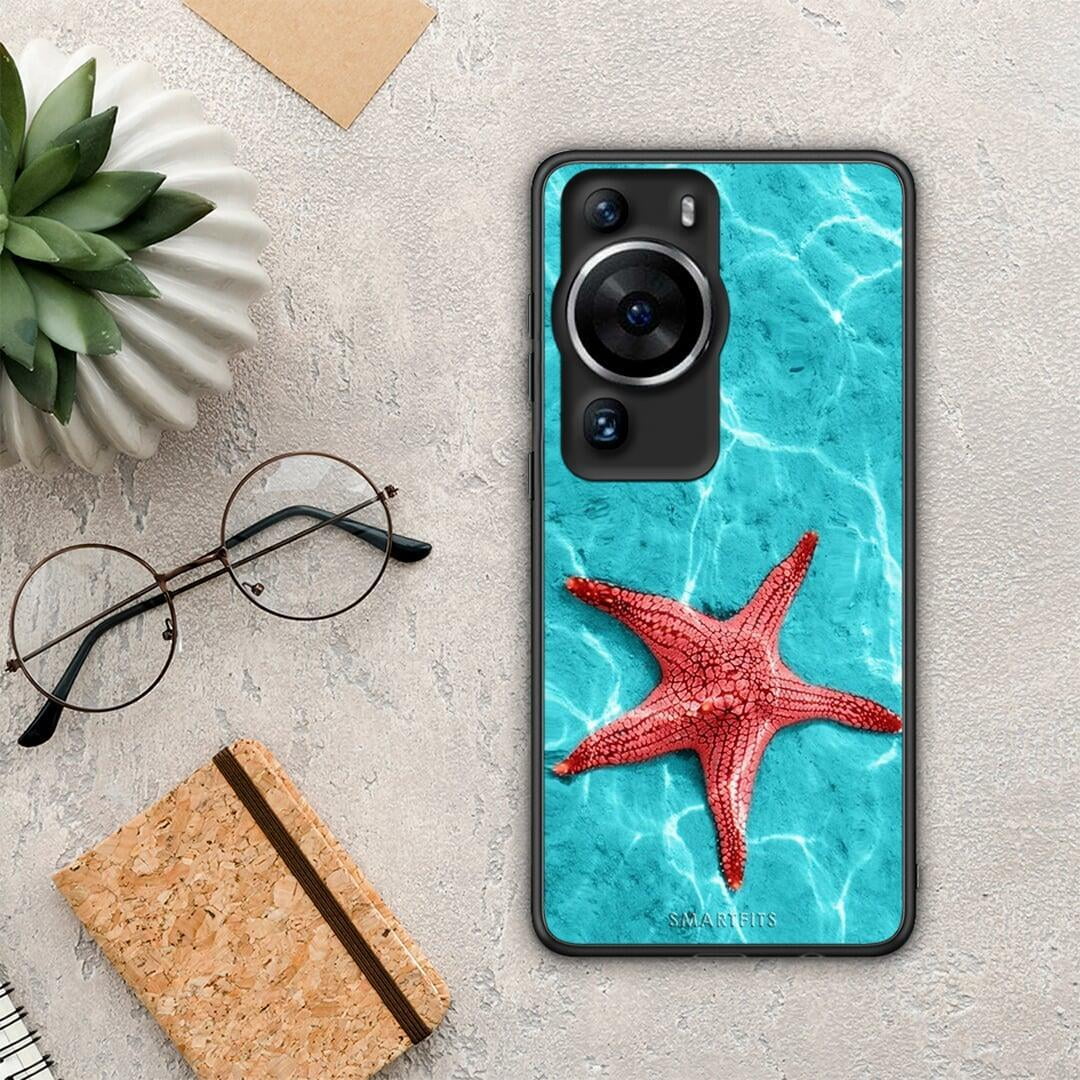 Θήκη Huawei P60 Pro Red Starfish από τη Smartfits με σχέδιο στο πίσω μέρος και μαύρο περίβλημα | Huawei P60 Pro Red Starfish Case with Colorful Back and Black Bezels