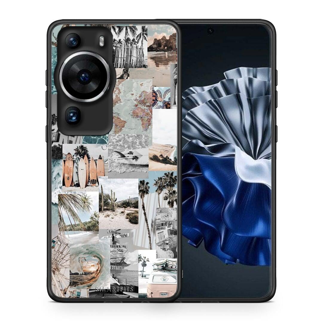 Θήκη Huawei P60 Pro Retro Beach Life από τη Smartfits με σχέδιο στο πίσω μέρος και μαύρο περίβλημα | Huawei P60 Pro Retro Beach Life Case with Colorful Back and Black Bezels