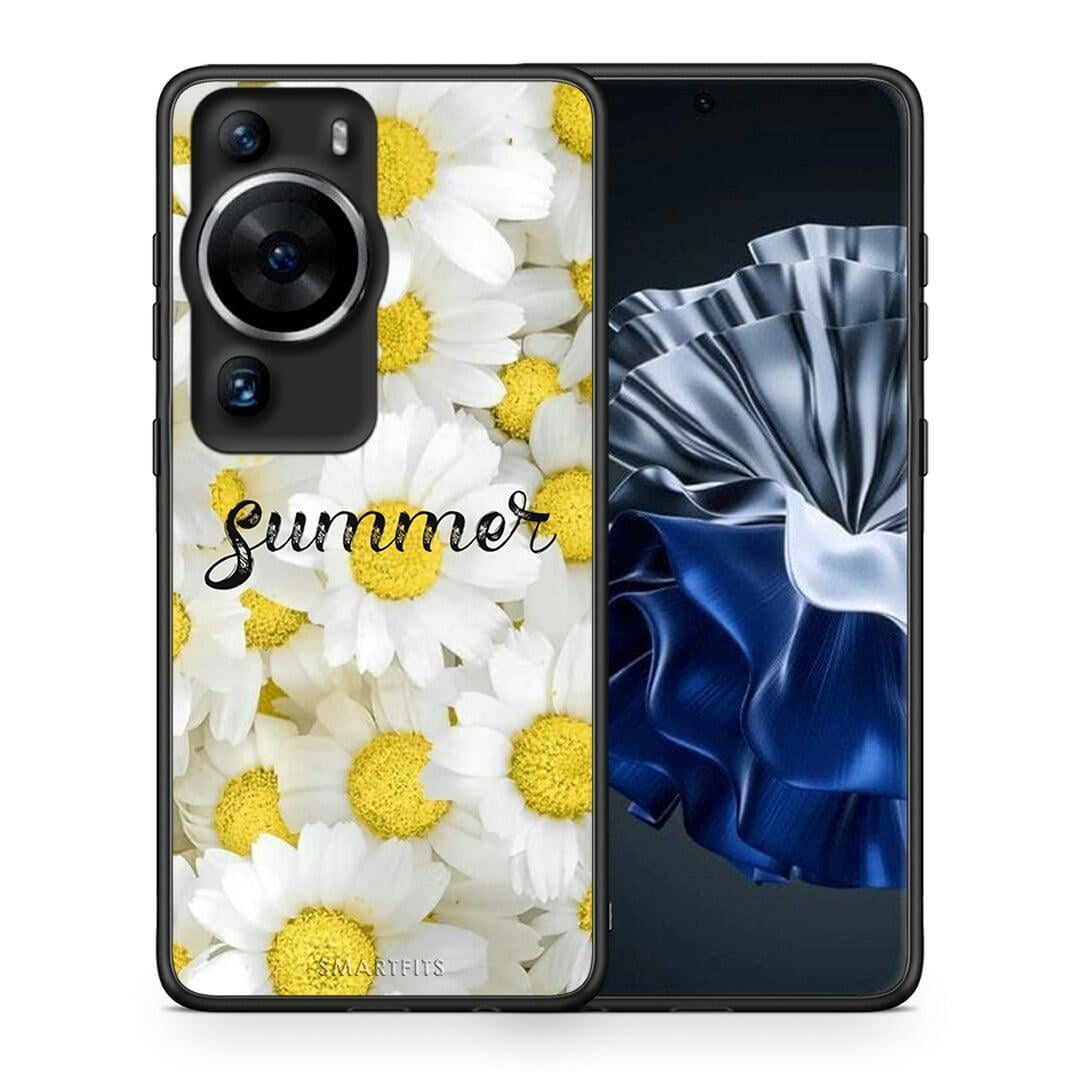 Θήκη Huawei P60 Pro Summer Daisies από τη Smartfits με σχέδιο στο πίσω μέρος και μαύρο περίβλημα | Huawei P60 Pro Summer Daisies Case with Colorful Back and Black Bezels