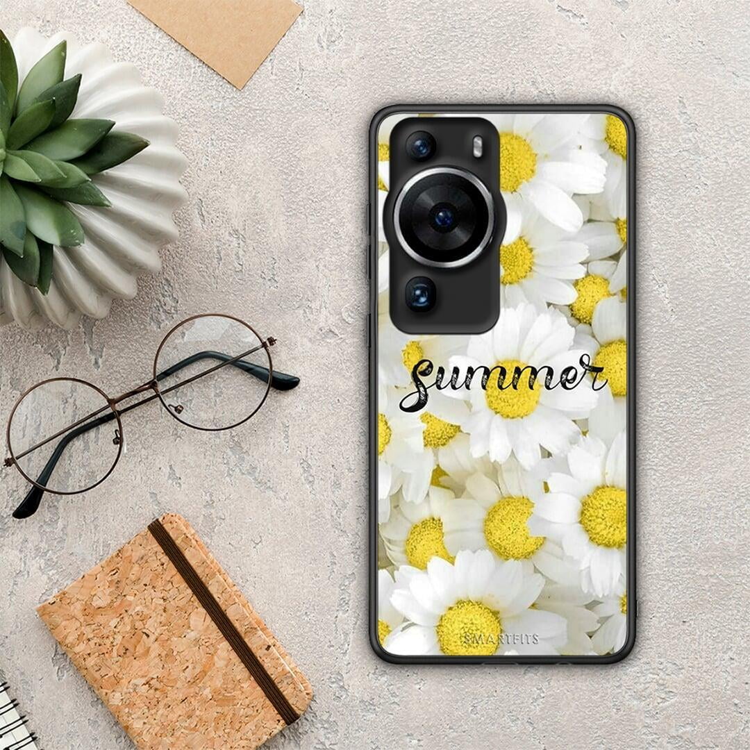 Θήκη Huawei P60 Pro Summer Daisies από τη Smartfits με σχέδιο στο πίσω μέρος και μαύρο περίβλημα | Huawei P60 Pro Summer Daisies Case with Colorful Back and Black Bezels