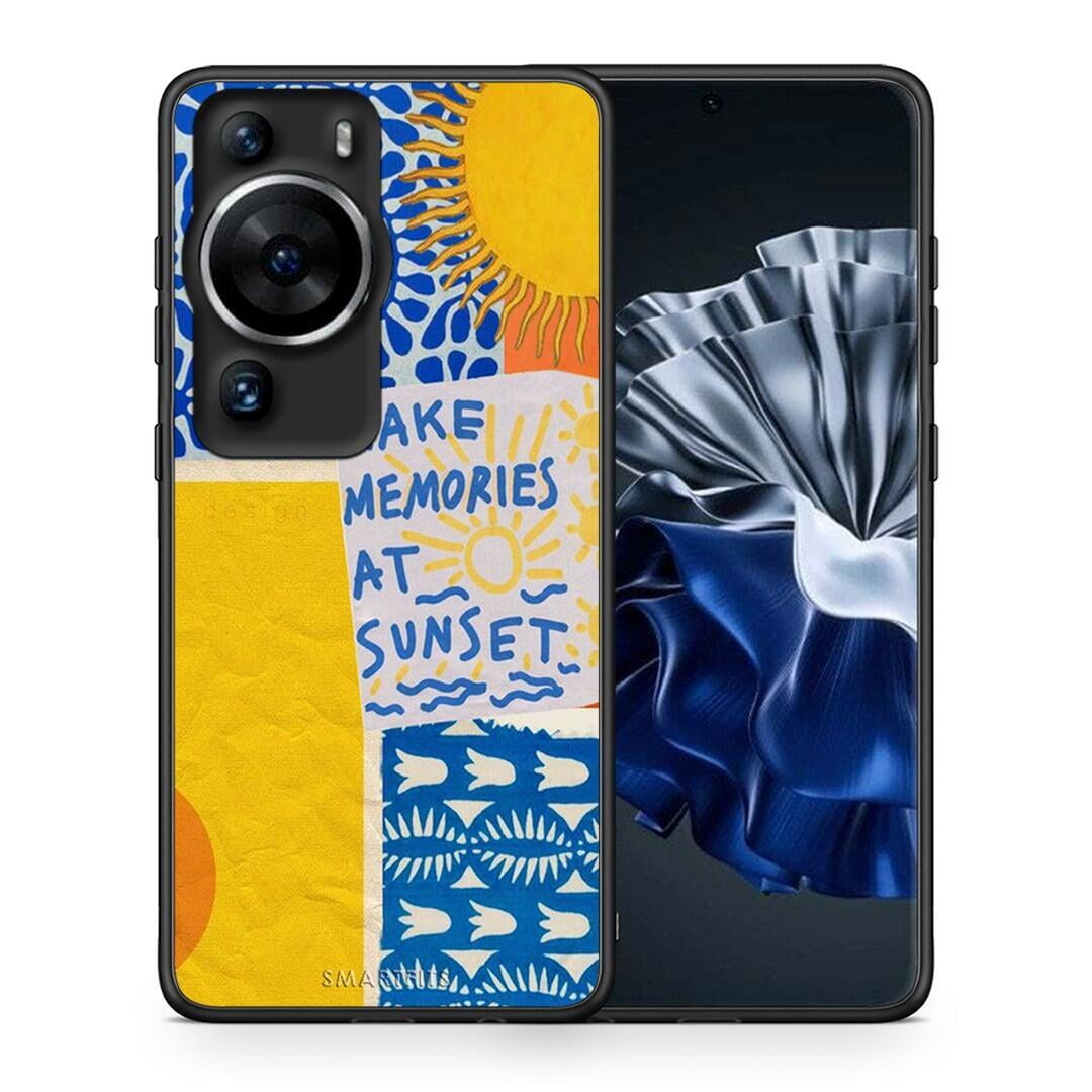Θήκη Huawei P60 Pro Sunset Memories από τη Smartfits με σχέδιο στο πίσω μέρος και μαύρο περίβλημα | Huawei P60 Pro Sunset Memories Case with Colorful Back and Black Bezels