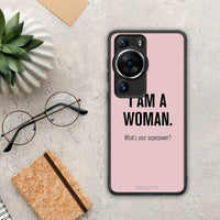 Thumbnail for Θήκη Huawei P60 Pro Superpower Woman από τη Smartfits με σχέδιο στο πίσω μέρος και μαύρο περίβλημα | Huawei P60 Pro Superpower Woman Case with Colorful Back and Black Bezels
