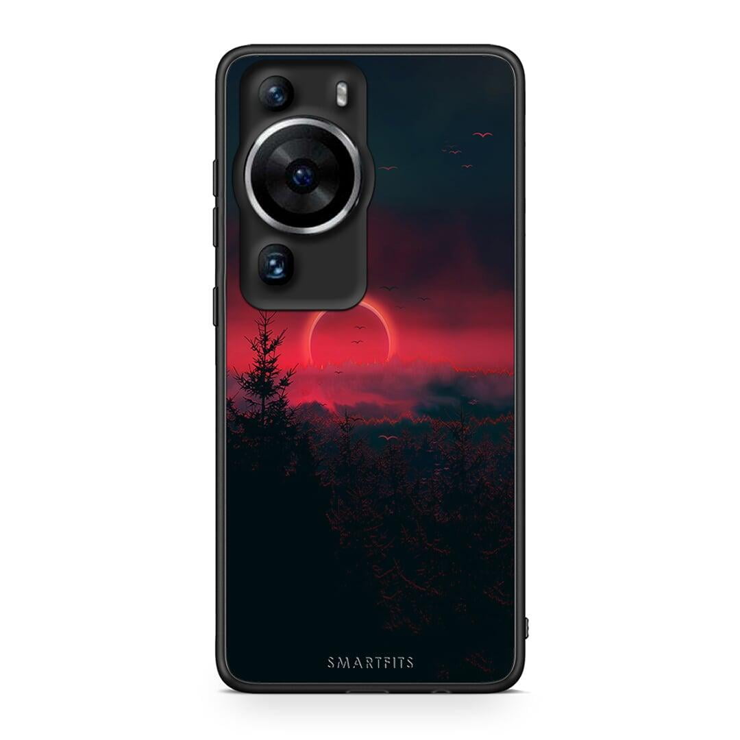 Θήκη Huawei P60 Pro Tropic Sunset από τη Smartfits με σχέδιο στο πίσω μέρος και μαύρο περίβλημα | Huawei P60 Pro Tropic Sunset Case with Colorful Back and Black Bezels