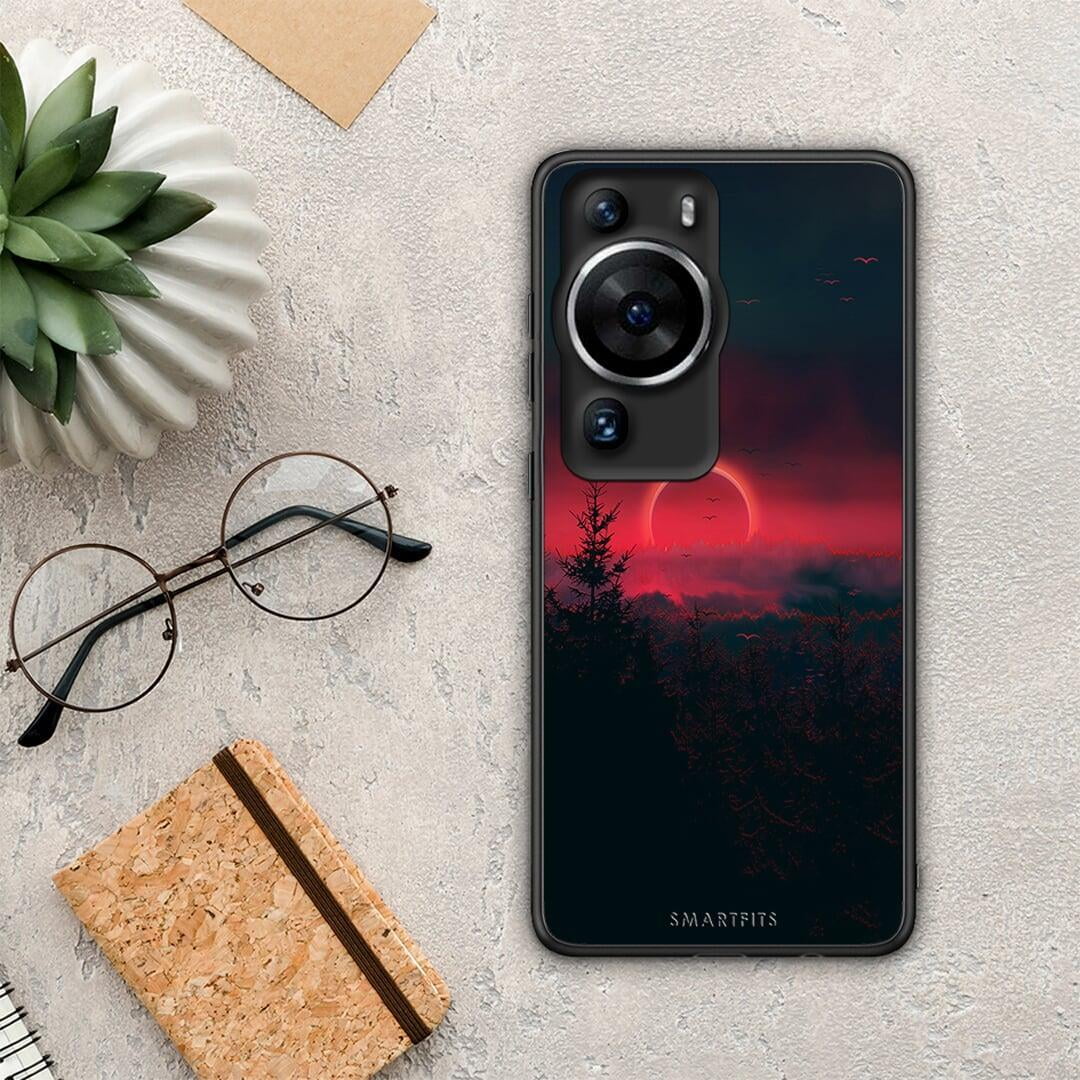 Θήκη Huawei P60 Pro Tropic Sunset από τη Smartfits με σχέδιο στο πίσω μέρος και μαύρο περίβλημα | Huawei P60 Pro Tropic Sunset Case with Colorful Back and Black Bezels