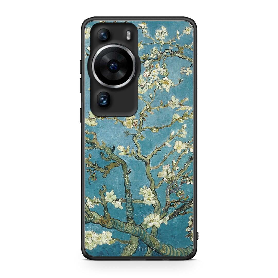 Θήκη Huawei P60 Pro White Blossoms από τη Smartfits με σχέδιο στο πίσω μέρος και μαύρο περίβλημα | Huawei P60 Pro White Blossoms Case with Colorful Back and Black Bezels