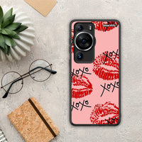 Thumbnail for Θήκη Huawei P60 Pro XOXO Lips από τη Smartfits με σχέδιο στο πίσω μέρος και μαύρο περίβλημα | Huawei P60 Pro XOXO Lips Case with Colorful Back and Black Bezels