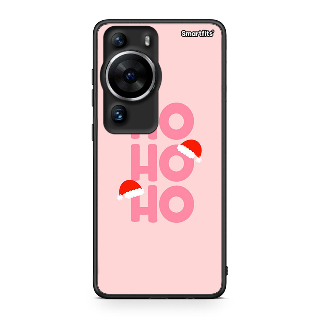 Θήκη Huawei P60 Pro Xmas Ho Ho Ho από τη Smartfits με σχέδιο στο πίσω μέρος και μαύρο περίβλημα | Huawei P60 Pro Xmas Ho Ho Ho Case with Colorful Back and Black Bezels