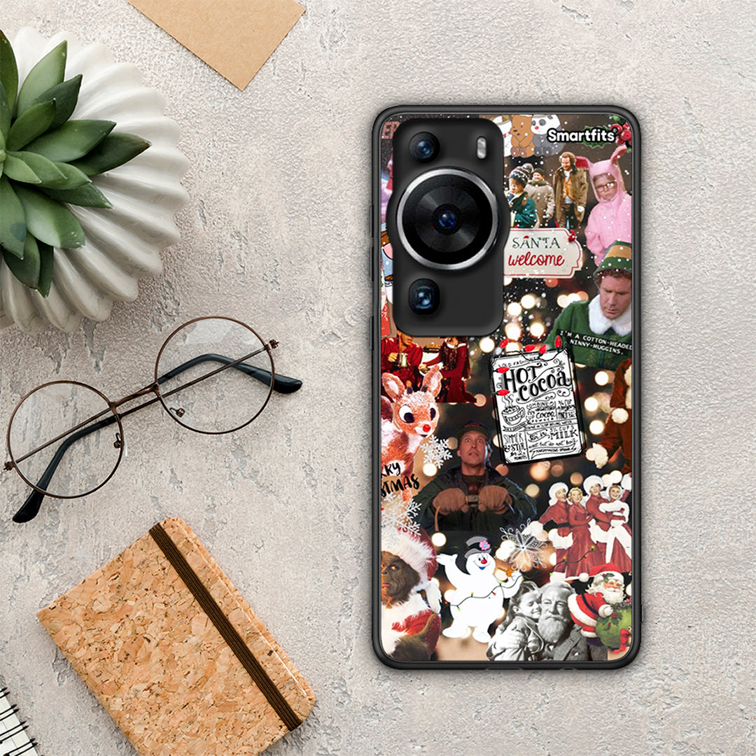 Θήκη Huawei P60 Pro Xmas Movies από τη Smartfits με σχέδιο στο πίσω μέρος και μαύρο περίβλημα | Huawei P60 Pro Xmas Movies Case with Colorful Back and Black Bezels