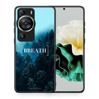 Thumbnail for Θήκη Huawei P60 Quote Breath από τη Smartfits με σχέδιο στο πίσω μέρος και μαύρο περίβλημα | Huawei P60 Quote Breath Case with Colorful Back and Black Bezels