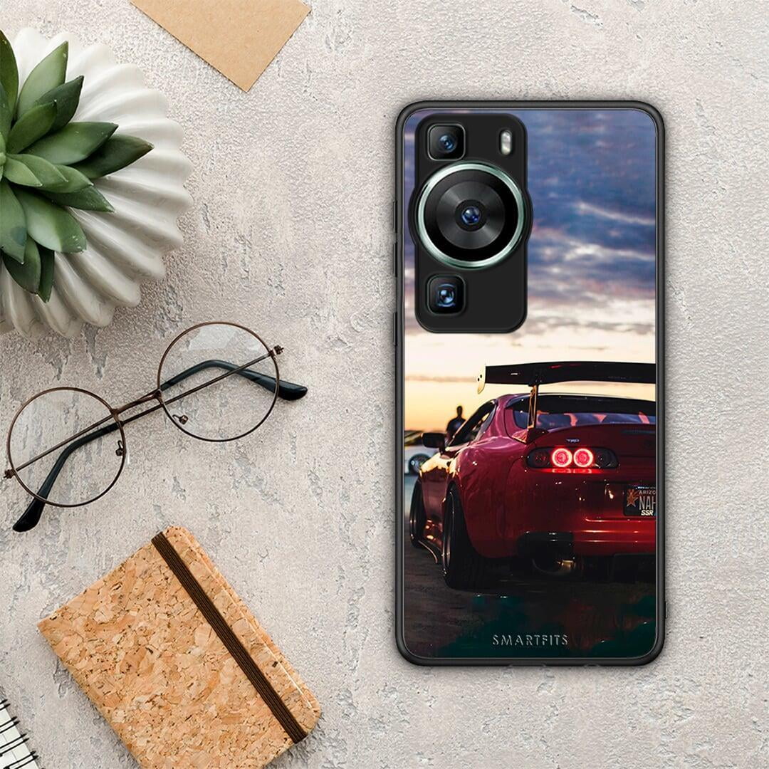 Θήκη Huawei P60 Racing Supra από τη Smartfits με σχέδιο στο πίσω μέρος και μαύρο περίβλημα | Huawei P60 Racing Supra Case with Colorful Back and Black Bezels