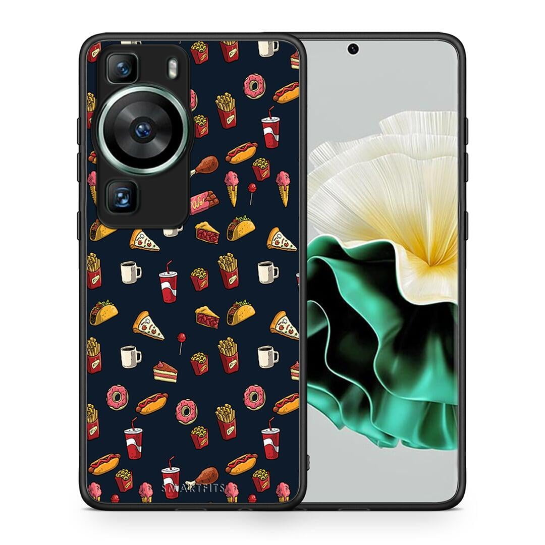 Θήκη Huawei P60 Random Hungry από τη Smartfits με σχέδιο στο πίσω μέρος και μαύρο περίβλημα | Huawei P60 Random Hungry Case with Colorful Back and Black Bezels