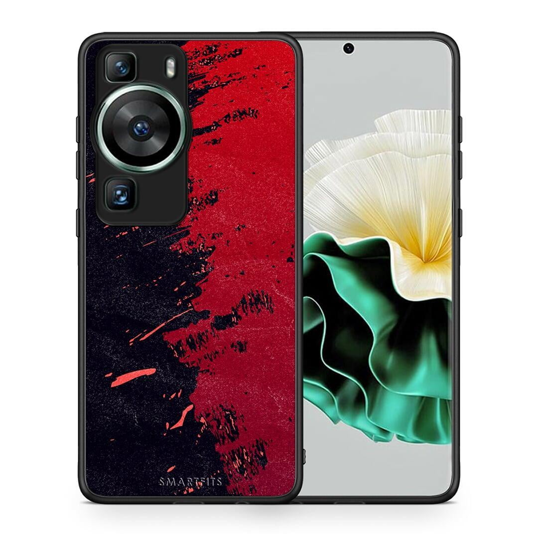 Θήκη Huawei P60 Red Paint από τη Smartfits με σχέδιο στο πίσω μέρος και μαύρο περίβλημα | Huawei P60 Red Paint Case with Colorful Back and Black Bezels