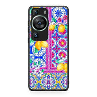 Thumbnail for Θήκη Huawei P60 Retro Spring από τη Smartfits με σχέδιο στο πίσω μέρος και μαύρο περίβλημα | Huawei P60 Retro Spring Case with Colorful Back and Black Bezels