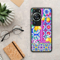 Thumbnail for Θήκη Huawei P60 Retro Spring από τη Smartfits με σχέδιο στο πίσω μέρος και μαύρο περίβλημα | Huawei P60 Retro Spring Case with Colorful Back and Black Bezels