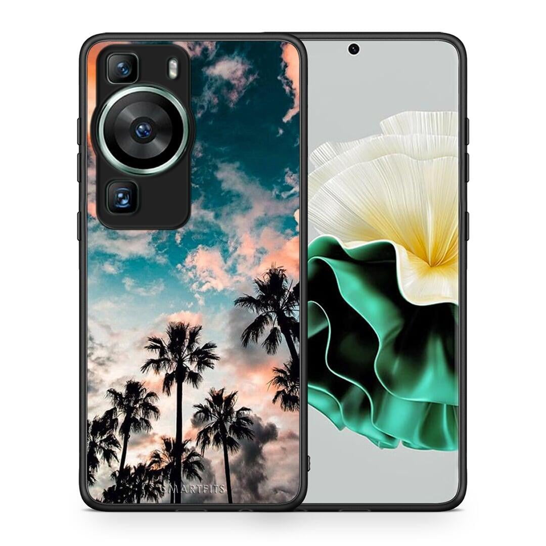 Θήκη Huawei P60 Summer Sky από τη Smartfits με σχέδιο στο πίσω μέρος και μαύρο περίβλημα | Huawei P60 Summer Sky Case with Colorful Back and Black Bezels