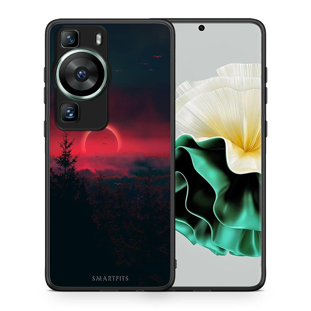 Θήκη Huawei P60 Tropic Sunset από τη Smartfits με σχέδιο στο πίσω μέρος και μαύρο περίβλημα | Huawei P60 Tropic Sunset Case with Colorful Back and Black Bezels