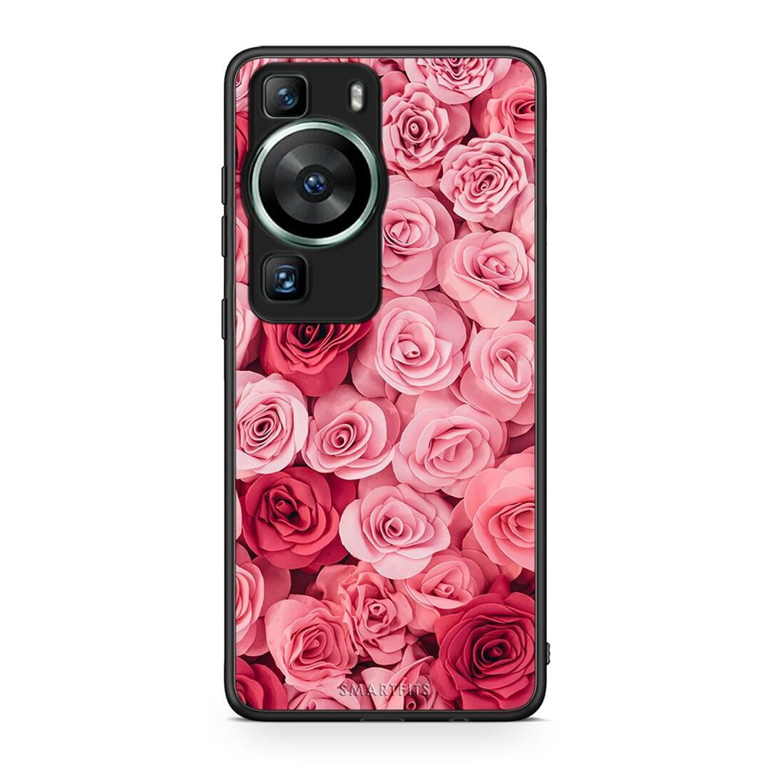 Θήκη Huawei P60 Valentine RoseGarden από τη Smartfits με σχέδιο στο πίσω μέρος και μαύρο περίβλημα | Huawei P60 Valentine RoseGarden Case with Colorful Back and Black Bezels