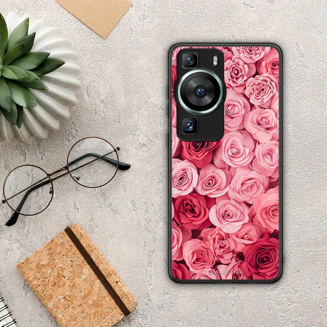 Θήκη Huawei P60 Valentine RoseGarden από τη Smartfits με σχέδιο στο πίσω μέρος και μαύρο περίβλημα | Huawei P60 Valentine RoseGarden Case with Colorful Back and Black Bezels