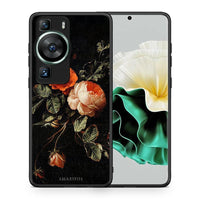 Thumbnail for Θήκη Huawei P60 Vintage Roses από τη Smartfits με σχέδιο στο πίσω μέρος και μαύρο περίβλημα | Huawei P60 Vintage Roses Case with Colorful Back and Black Bezels