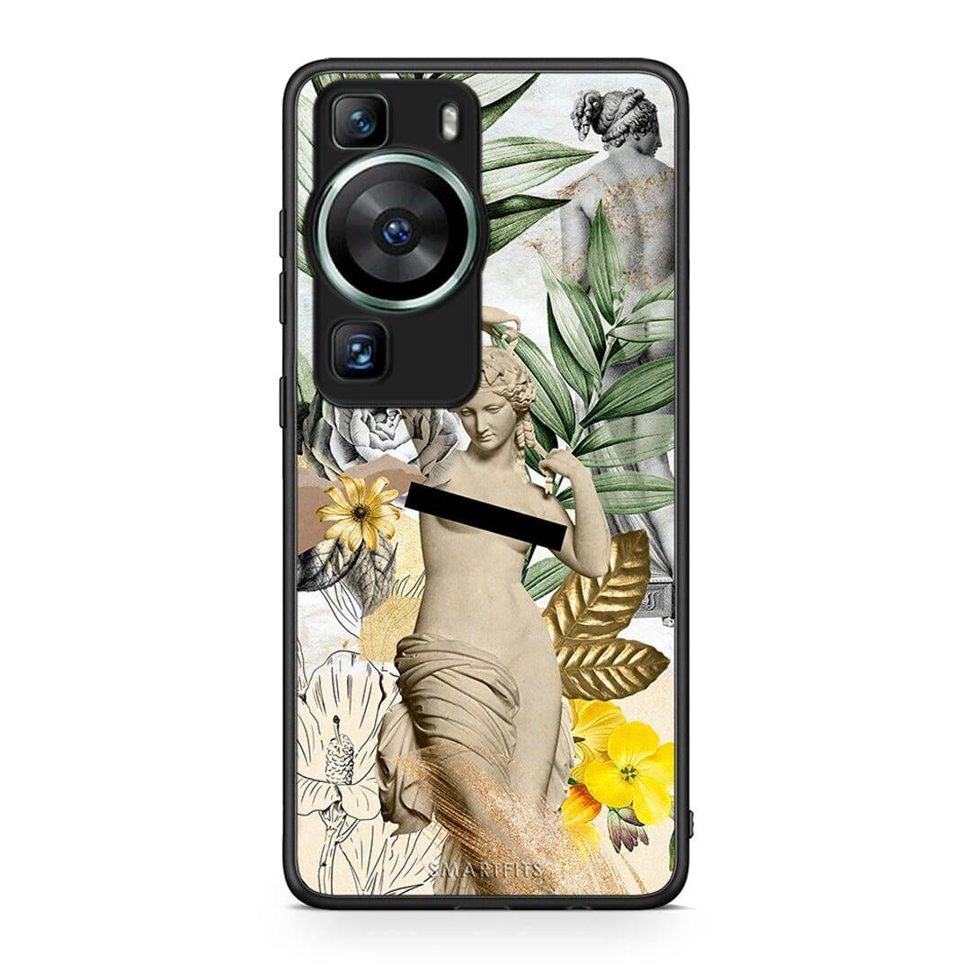 Θήκη Huawei P60 Woman Statue από τη Smartfits με σχέδιο στο πίσω μέρος και μαύρο περίβλημα | Huawei P60 Woman Statue Case with Colorful Back and Black Bezels