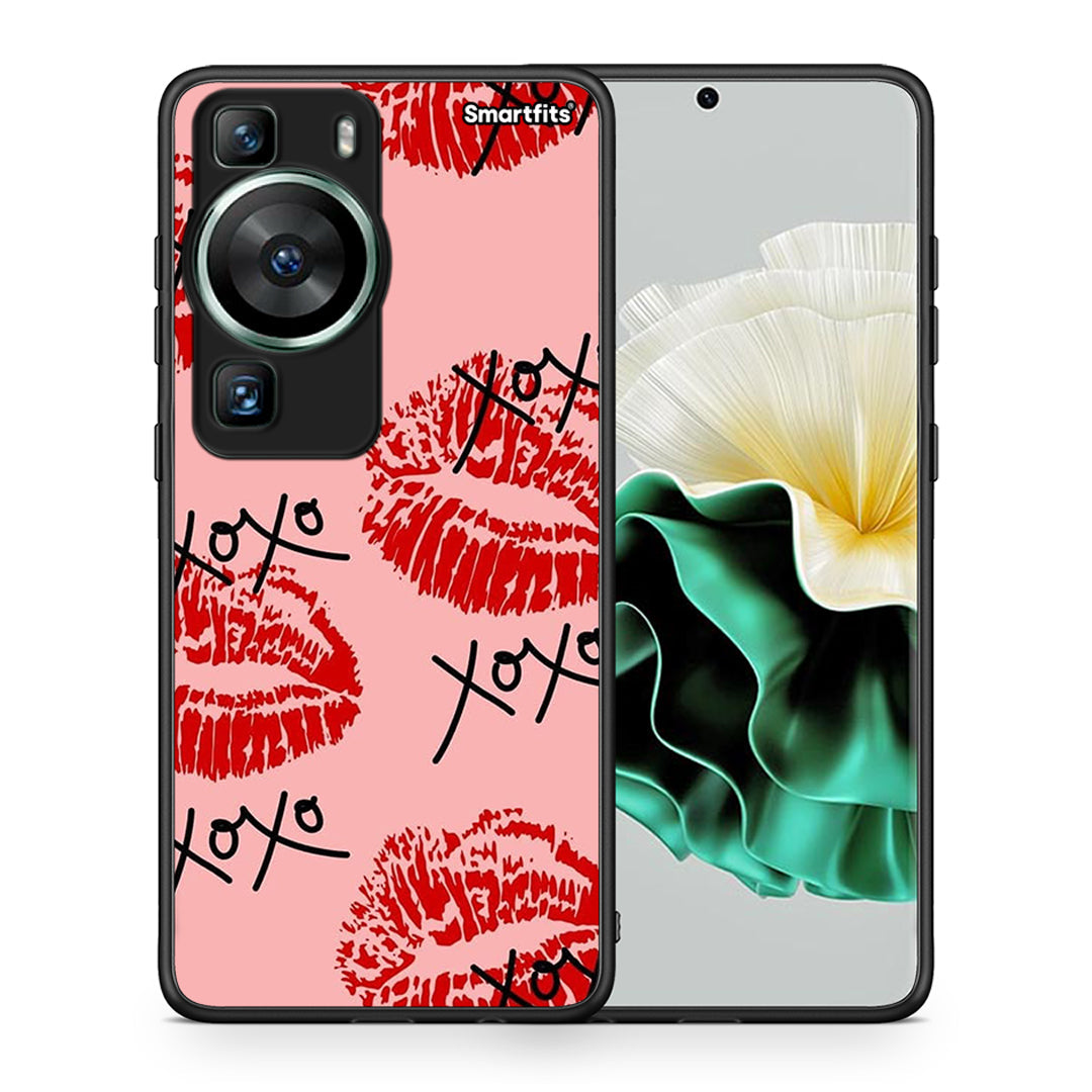 Θήκη Huawei P60 XOXO Lips από τη Smartfits με σχέδιο στο πίσω μέρος και μαύρο περίβλημα | Huawei P60 XOXO Lips Case with Colorful Back and Black Bezels