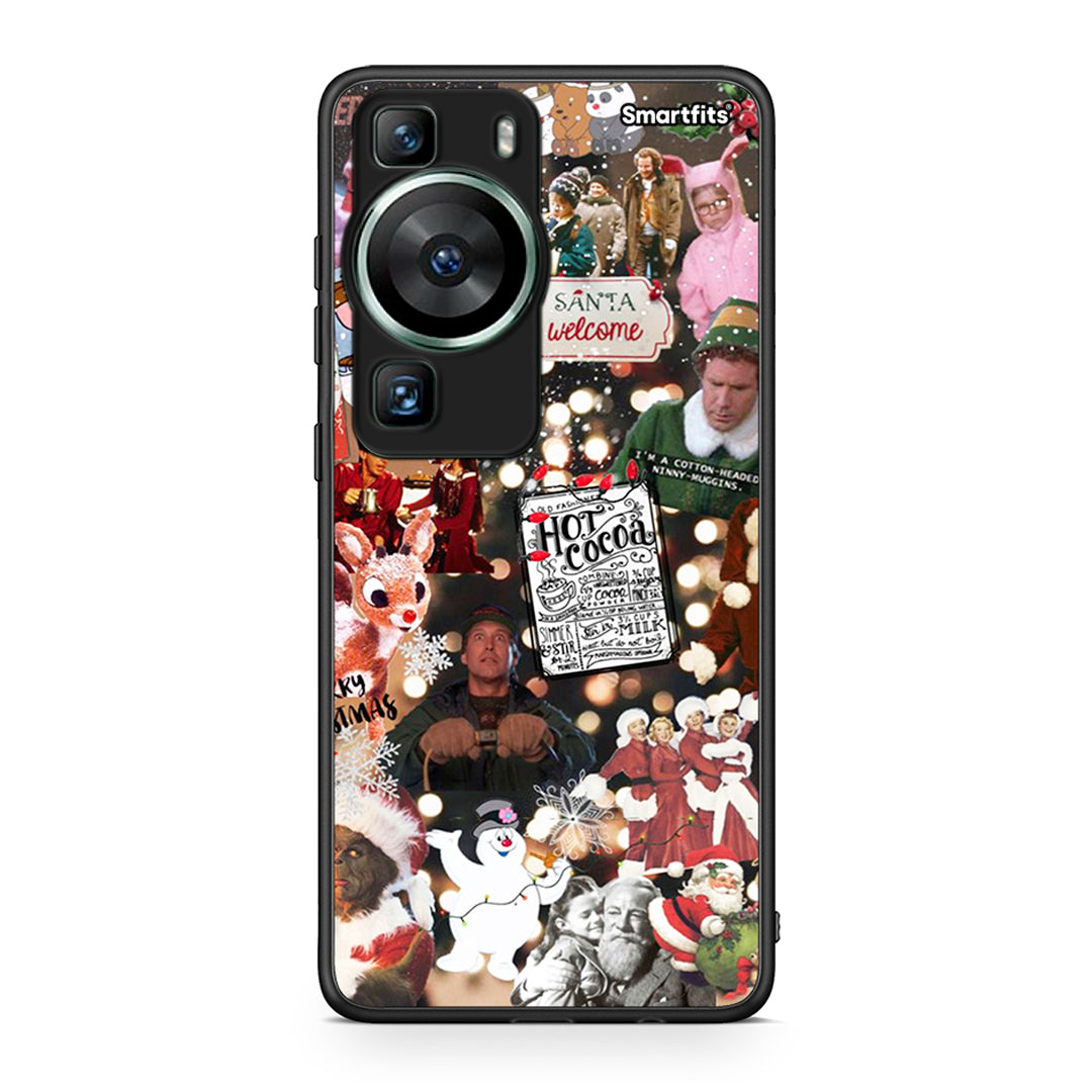 Θήκη Huawei P60 Xmas Movies από τη Smartfits με σχέδιο στο πίσω μέρος και μαύρο περίβλημα | Huawei P60 Xmas Movies Case with Colorful Back and Black Bezels