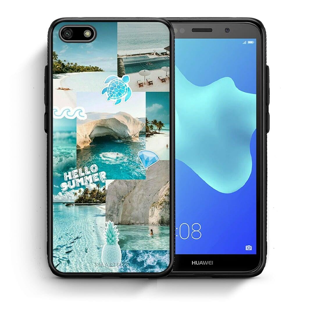 Θήκη Huawei Y5 2018 / Honor 7S Aesthetic Summer από τη Smartfits με σχέδιο στο πίσω μέρος και μαύρο περίβλημα | Huawei Y5 2018 / Honor 7S Aesthetic Summer case with colorful back and black bezels