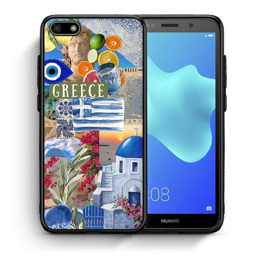 Θήκη Huawei Y5 2018 / Honor 7S All Greek από τη Smartfits με σχέδιο στο πίσω μέρος και μαύρο περίβλημα | Huawei Y5 2018 / Honor 7S All Greek case with colorful back and black bezels