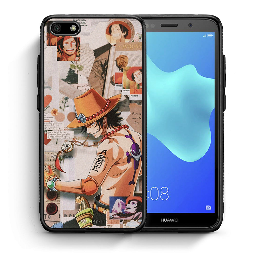 Θήκη Huawei Y5 2018/Honor 7S Anime Collage από τη Smartfits με σχέδιο στο πίσω μέρος και μαύρο περίβλημα | Huawei Y5 2018/Honor 7S Anime Collage case with colorful back and black bezels