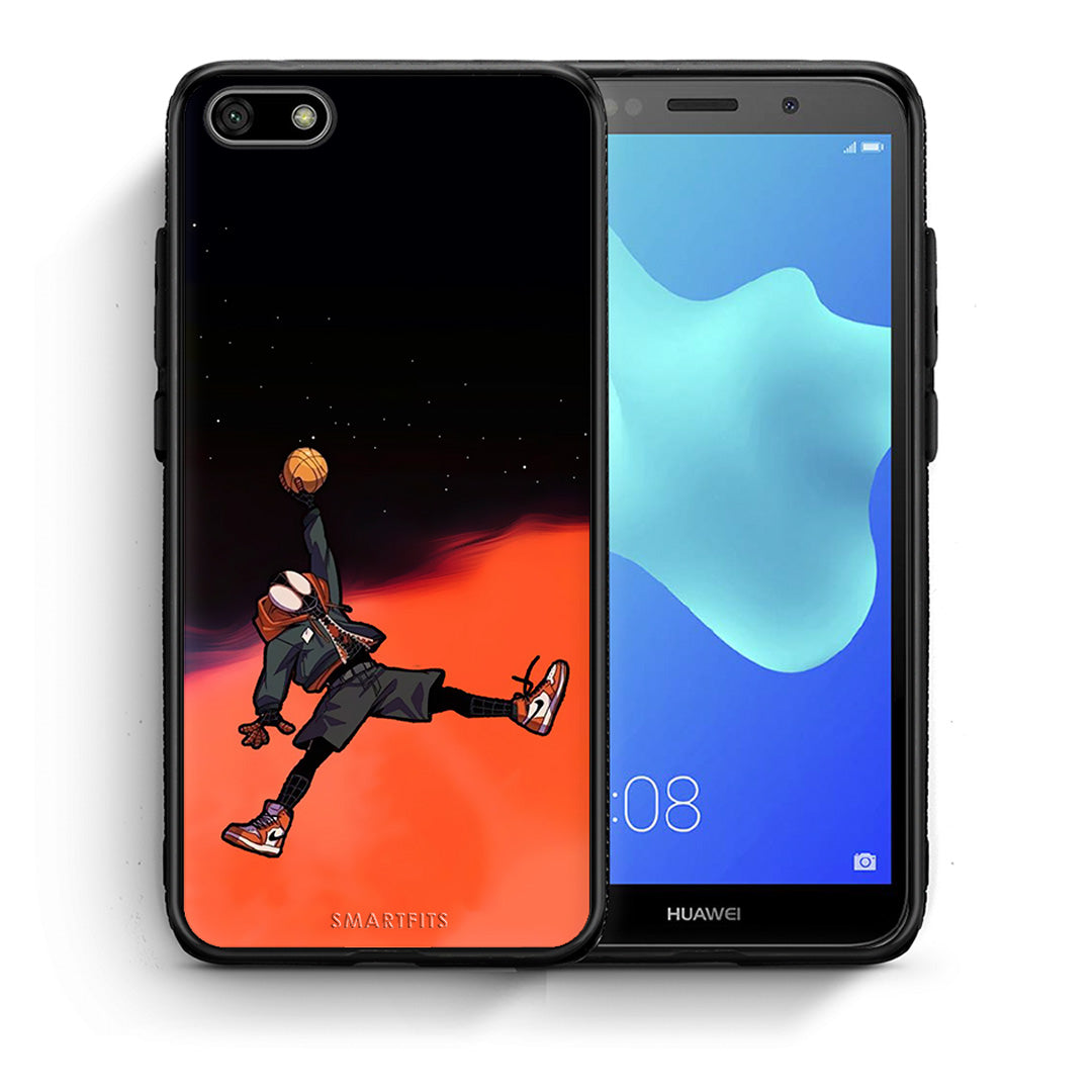Θήκη Huawei Y5 2018/Honor 7S Basketball Hero από τη Smartfits με σχέδιο στο πίσω μέρος και μαύρο περίβλημα | Huawei Y5 2018/Honor 7S Basketball Hero case with colorful back and black bezels