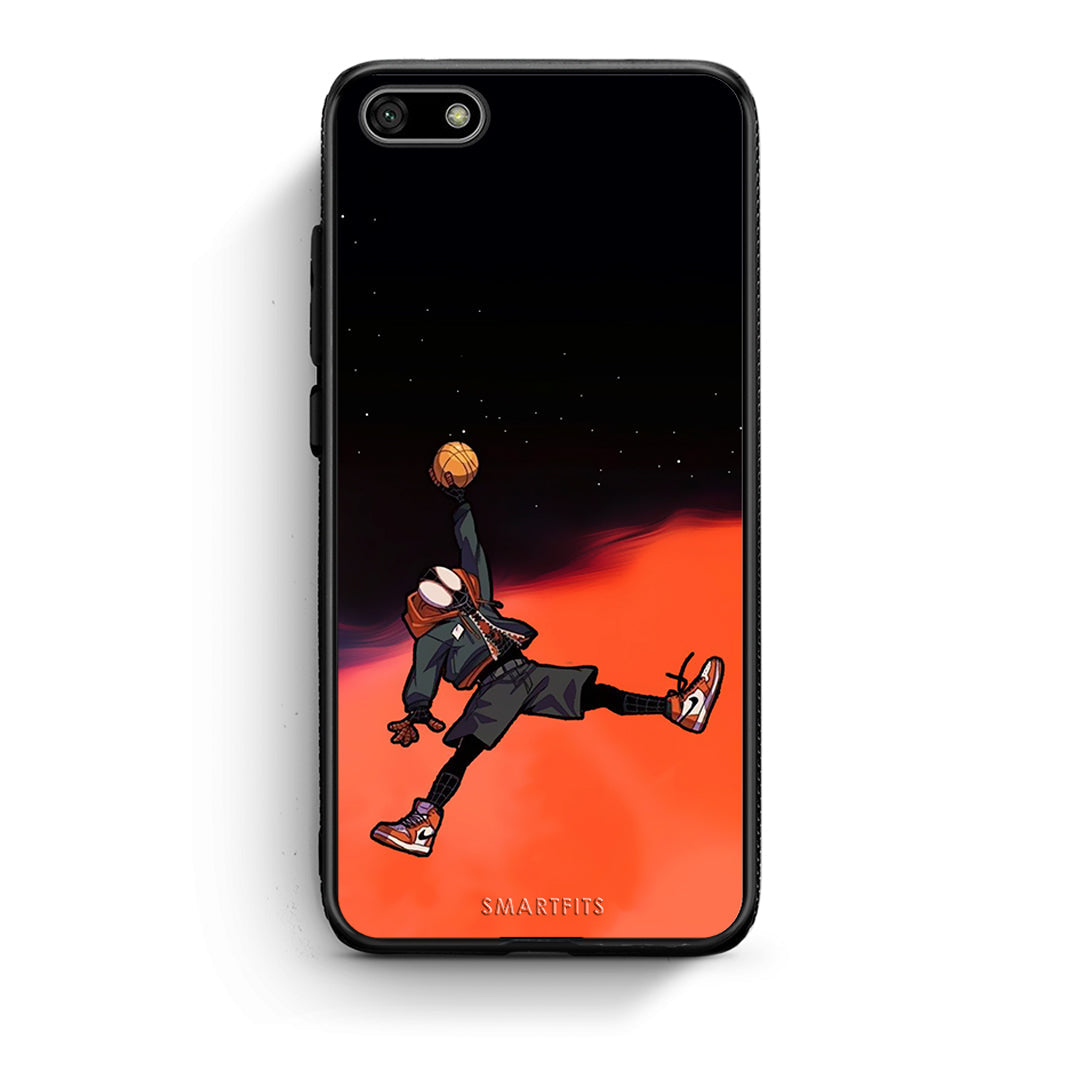 Huawei Y5 2018 Basketball Hero θήκη από τη Smartfits με σχέδιο στο πίσω μέρος και μαύρο περίβλημα | Smartphone case with colorful back and black bezels by Smartfits
