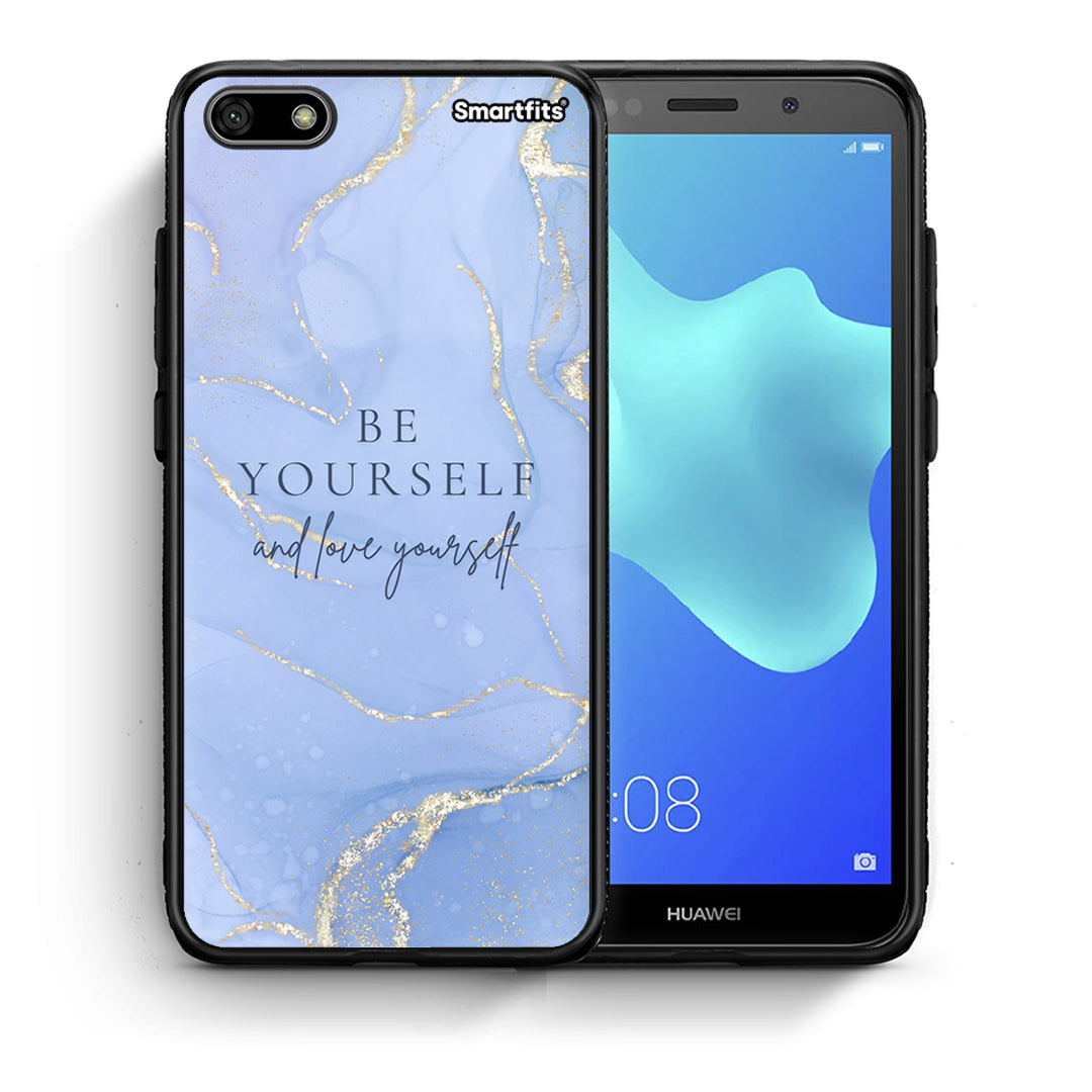 Θήκη Huawei Y5 2018/Honor 7S Be Yourself από τη Smartfits με σχέδιο στο πίσω μέρος και μαύρο περίβλημα | Huawei Y5 2018/Honor 7S Be Yourself case with colorful back and black bezels