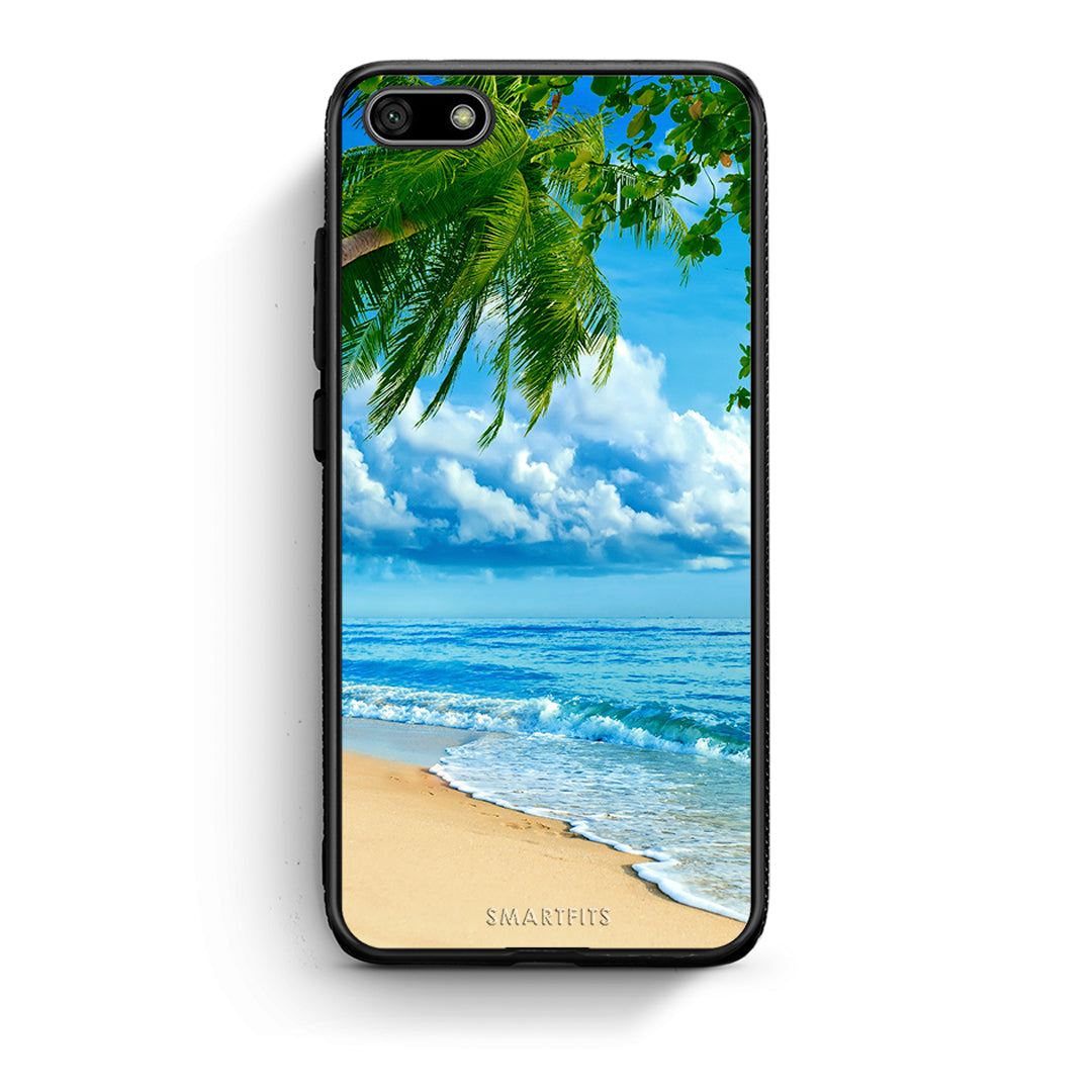 Huawei Y5 2018 Beautiful Beach θήκη από τη Smartfits με σχέδιο στο πίσω μέρος και μαύρο περίβλημα | Smartphone case with colorful back and black bezels by Smartfits