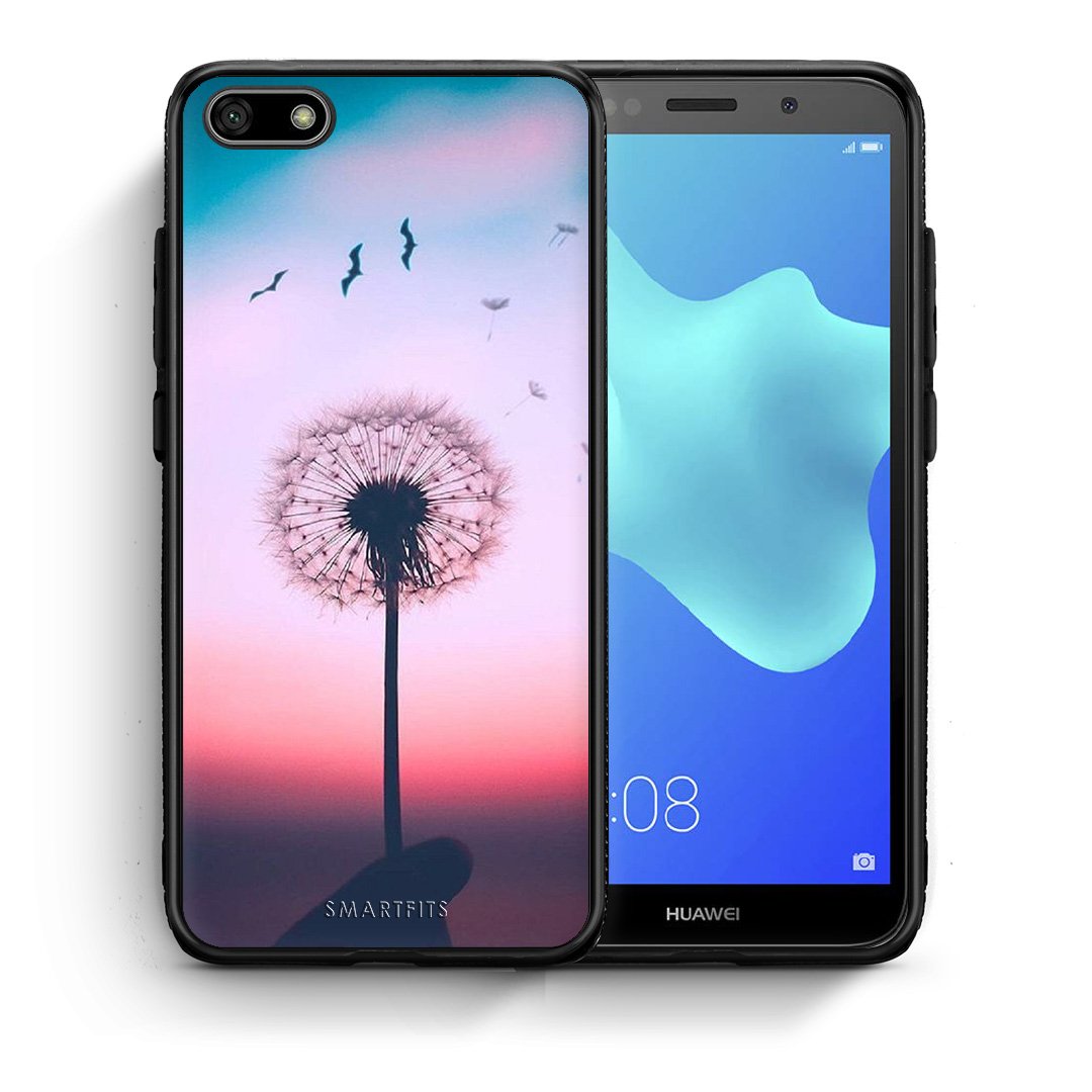 Θήκη Huawei Y5 2018/Honor 7S Wish Boho από τη Smartfits με σχέδιο στο πίσω μέρος και μαύρο περίβλημα | Huawei Y5 2018/Honor 7S Wish Boho case with colorful back and black bezels