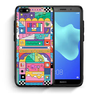 Thumbnail for Θήκη Huawei Y5 2018/Honor 7S Bubbles Soap από τη Smartfits με σχέδιο στο πίσω μέρος και μαύρο περίβλημα | Huawei Y5 2018/Honor 7S Bubbles Soap case with colorful back and black bezels