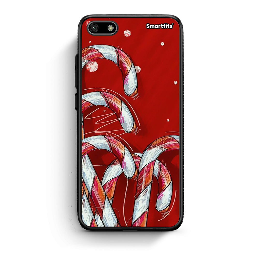 Huawei Y5 2018 Candy Cane θήκη από τη Smartfits με σχέδιο στο πίσω μέρος και μαύρο περίβλημα | Smartphone case with colorful back and black bezels by Smartfits