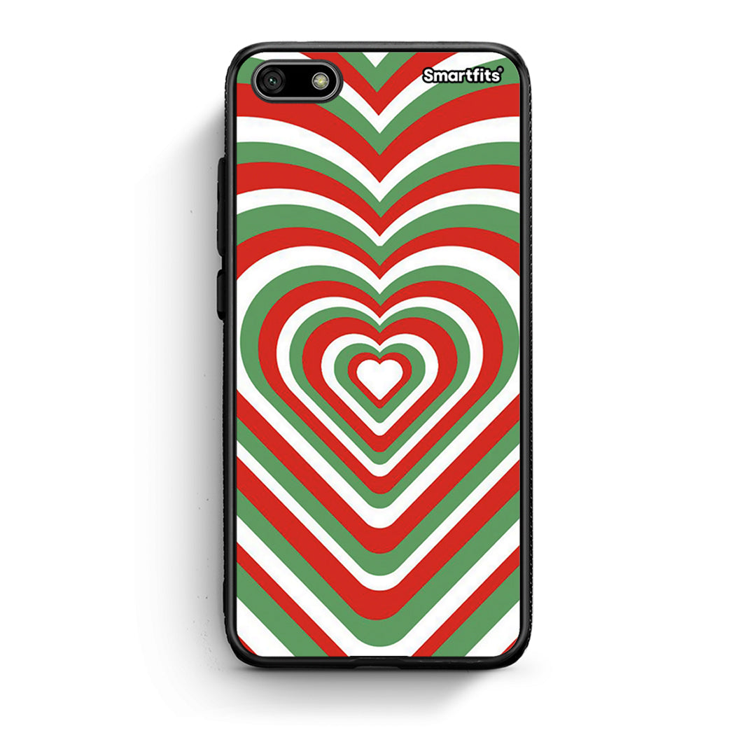 Huawei Y5 2018 Christmas Hearts θήκη από τη Smartfits με σχέδιο στο πίσω μέρος και μαύρο περίβλημα | Smartphone case with colorful back and black bezels by Smartfits