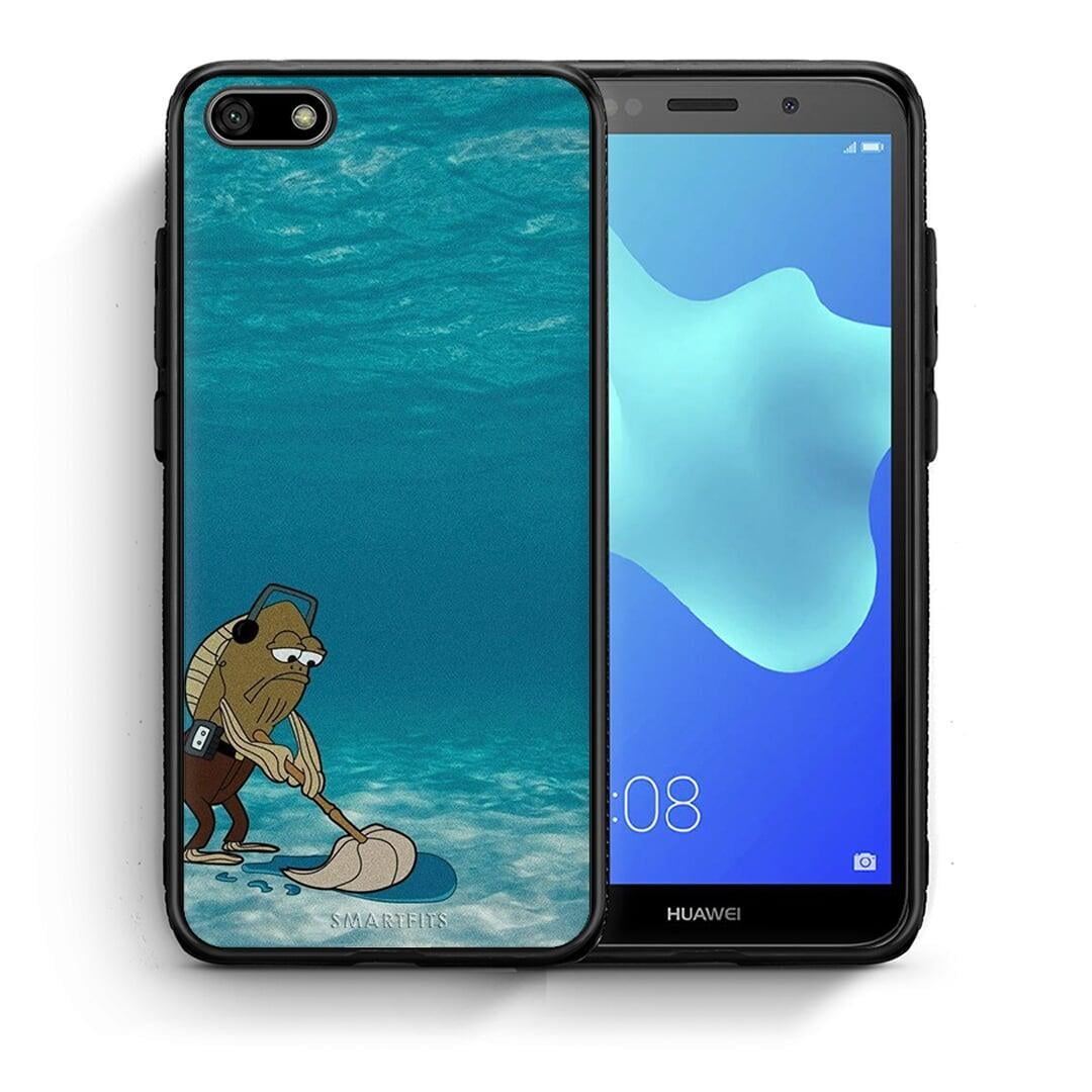 Θήκη Huawei Y5 2018 / Honor 7S Clean The Ocean από τη Smartfits με σχέδιο στο πίσω μέρος και μαύρο περίβλημα | Huawei Y5 2018 / Honor 7S Clean The Ocean case with colorful back and black bezels