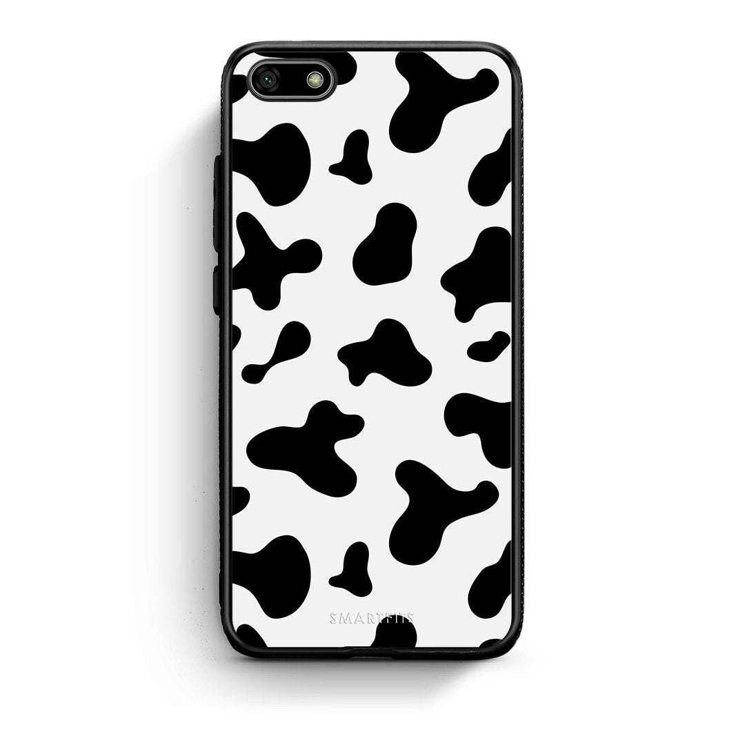 Huawei Y5 2018 Cow Print θήκη από τη Smartfits με σχέδιο στο πίσω μέρος και μαύρο περίβλημα | Smartphone case with colorful back and black bezels by Smartfits