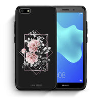 Thumbnail for Θήκη Huawei Y5 2018/Honor 7S Frame Flower από τη Smartfits με σχέδιο στο πίσω μέρος και μαύρο περίβλημα | Huawei Y5 2018/Honor 7S Frame Flower case with colorful back and black bezels