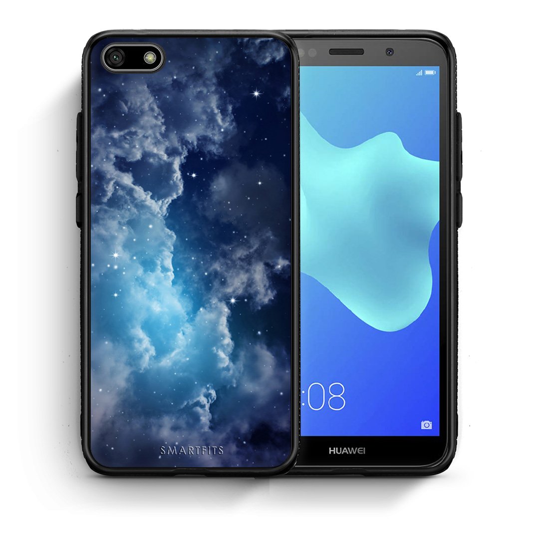 Θήκη Huawei Y5 2018/Honor 7S Blue Sky Galaxy από τη Smartfits με σχέδιο στο πίσω μέρος και μαύρο περίβλημα | Huawei Y5 2018/Honor 7S Blue Sky Galaxy case with colorful back and black bezels