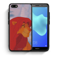Thumbnail for Θήκη Αγίου Βαλεντίνου Huawei Y5 2018 / Honor 7S Lion Love 1 από τη Smartfits με σχέδιο στο πίσω μέρος και μαύρο περίβλημα | Huawei Y5 2018 / Honor 7S Lion Love 1 case with colorful back and black bezels