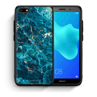 Thumbnail for Θήκη Huawei Y5 2018/Honor 7S Marble Blue από τη Smartfits με σχέδιο στο πίσω μέρος και μαύρο περίβλημα | Huawei Y5 2018/Honor 7S Marble Blue case with colorful back and black bezels