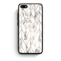 Thumbnail for 44 - Huawei Y5 2018 Gold Geometric Marble case, cover, bumper