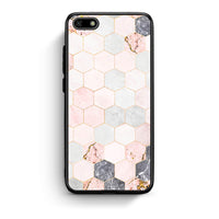 Thumbnail for 4 - Huawei Y5 2018 Hexagon Pink Marble case, cover, bumper