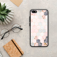 Thumbnail for Marble Hexagon Pink - Huawei Y5 2018 / Honor 7S case