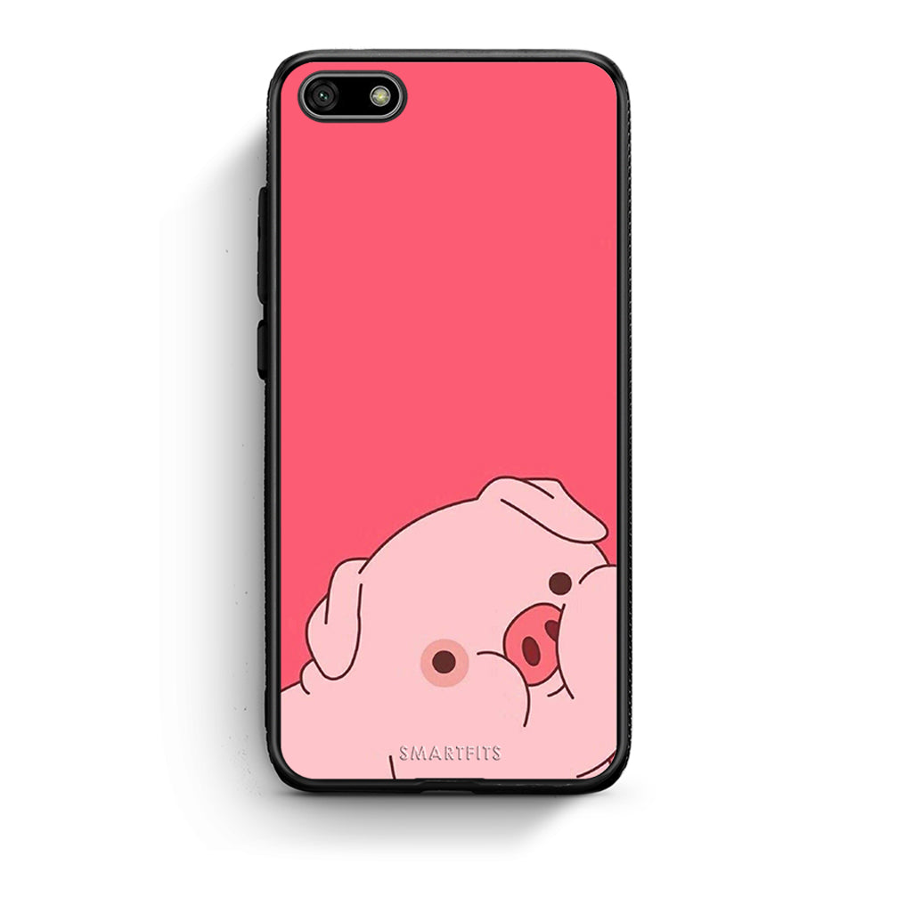 Huawei Y5 2018 Pig Love 1 Θήκη Αγίου Βαλεντίνου από τη Smartfits με σχέδιο στο πίσω μέρος και μαύρο περίβλημα | Smartphone case with colorful back and black bezels by Smartfits