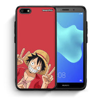 Thumbnail for Θήκη Huawei Y5 2018 / Honor 7S Pirate Luffy από τη Smartfits με σχέδιο στο πίσω μέρος και μαύρο περίβλημα | Huawei Y5 2018 / Honor 7S Pirate Luffy case with colorful back and black bezels