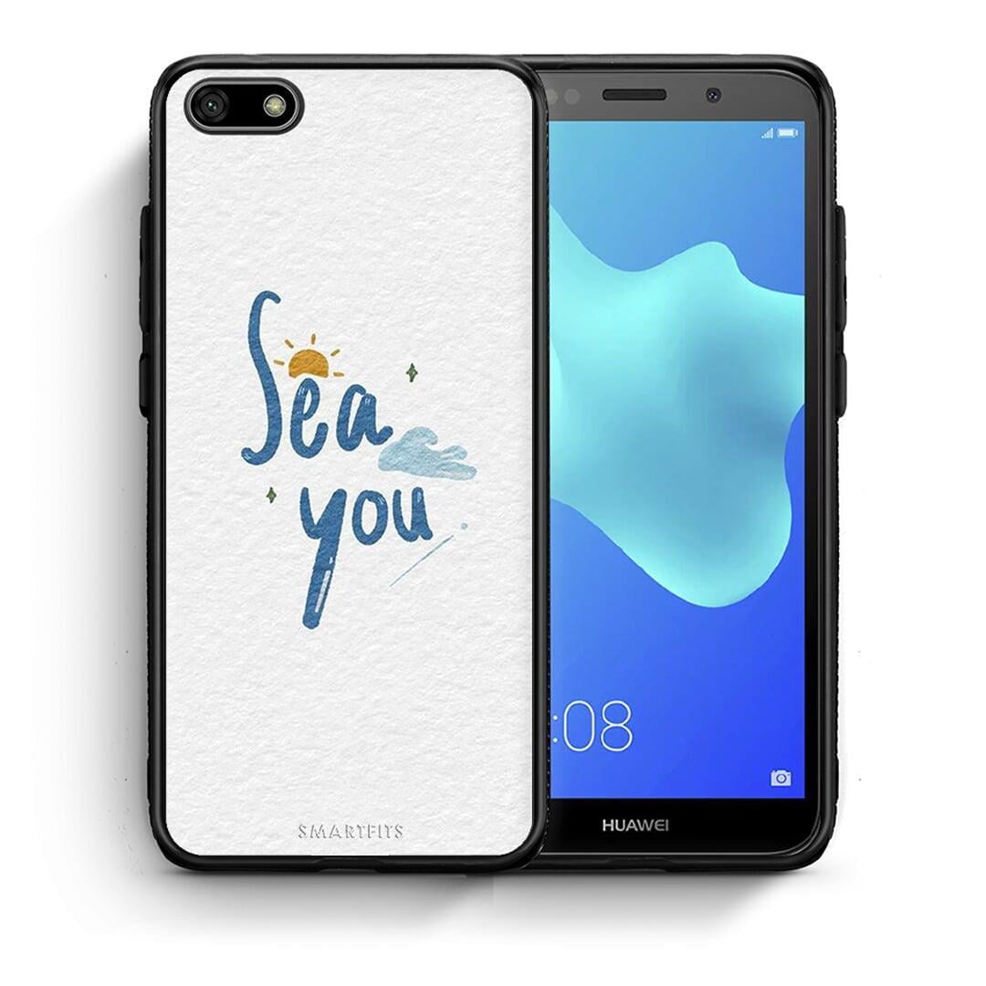 Θήκη Huawei Y5 2018 / Honor 7S Sea You από τη Smartfits με σχέδιο στο πίσω μέρος και μαύρο περίβλημα | Huawei Y5 2018 / Honor 7S Sea You case with colorful back and black bezels