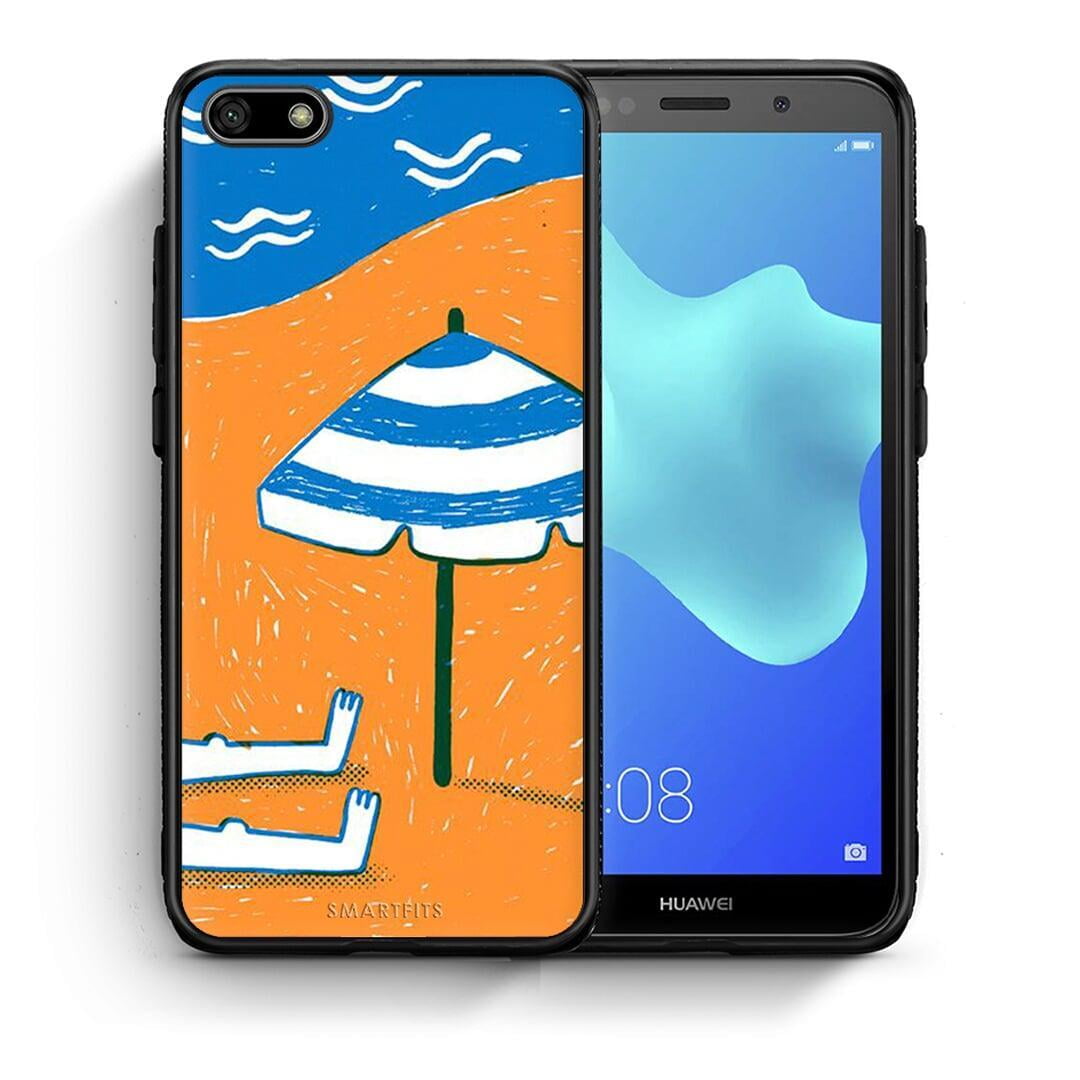 Θήκη Huawei Y5 2018 / Honor 7S Summering από τη Smartfits με σχέδιο στο πίσω μέρος και μαύρο περίβλημα | Huawei Y5 2018 / Honor 7S Summering case with colorful back and black bezels